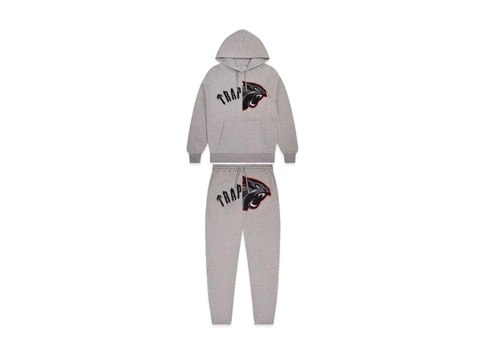 TRAPSTAR Arch Shooters Hoodie Tracksuit "Grey/ Red"