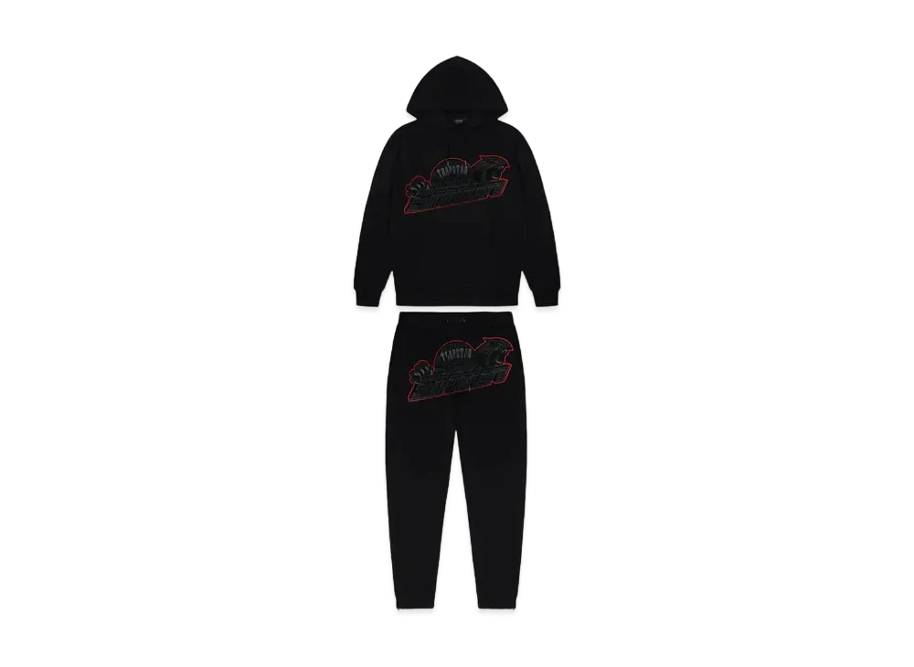 TRAPSTAR Shooters Hoodie Tracksuit "Black/Red"