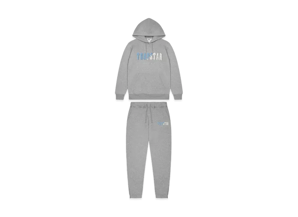 TRAPSTAR Decoded Chenille Hooded Tracksuit "Grey Ice"