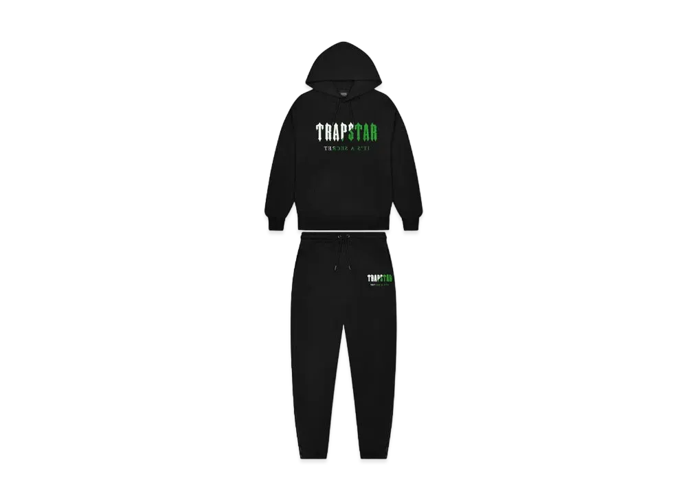 TRAPSTAR Decoded Chenille Hooded Tracksuit "Black/Green"