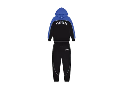 TRAPSTAR *Pre-Order* Irongate Chenille Arch Hooded Tracksuit "Black/Blue"