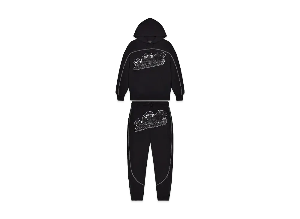 TRAPSTAR Shooters Arch Panel Hooded Tracksuit "Black"