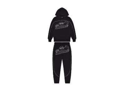 TRAPSTAR Shooters Arch Panel Hooded Tracksuit "Black"