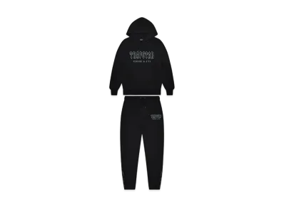 TRAPSTAR Decoded Solid Chenille Hooded Tracksuit "Black/Blue"