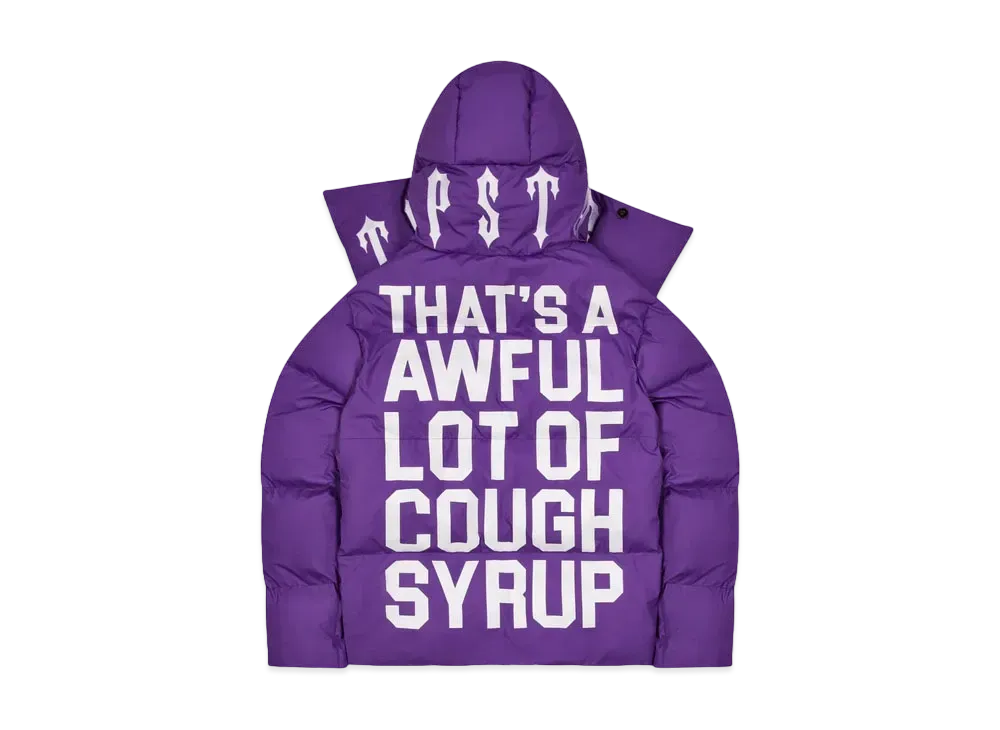 TRAPSTAR x COUGH SYRUP Irongate Collar Puffer "Purple"