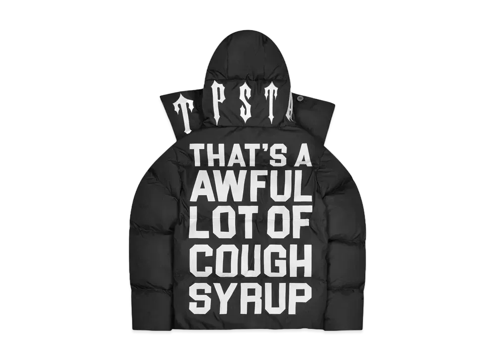 TRAPSTAR x COUGH SYRUP Irongate Collar Puffer "Black"