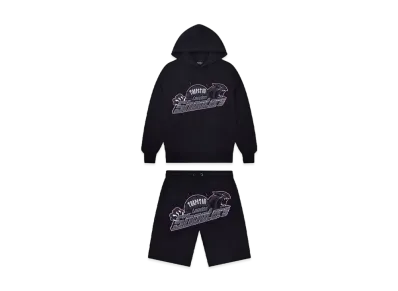 TRAPSTAR x SHOOTERS Hoodie Shorts Set "Black"