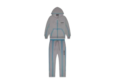 TRAPSTAR Hyperdrive Zip Through Tracksuit "Grey/Blue"