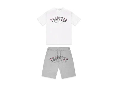 TRAPSTAR Irongate Arch Camo Shorts Set "White/Pink"