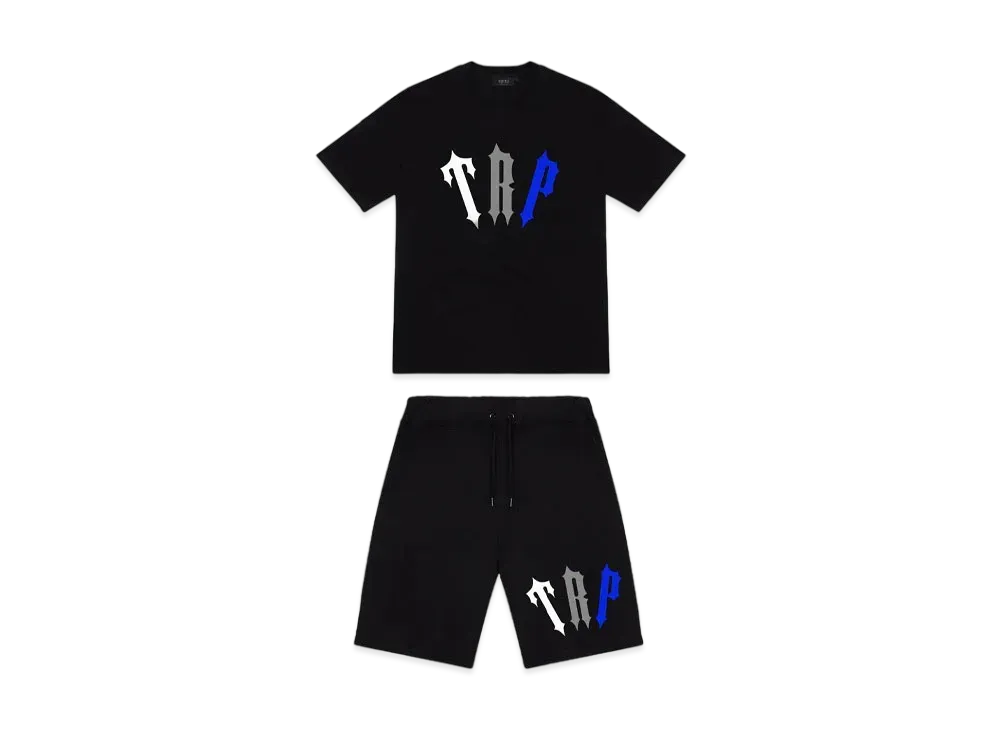 TRAPSTAR TRP Print Shorts Set "Black/Blue/Grey"