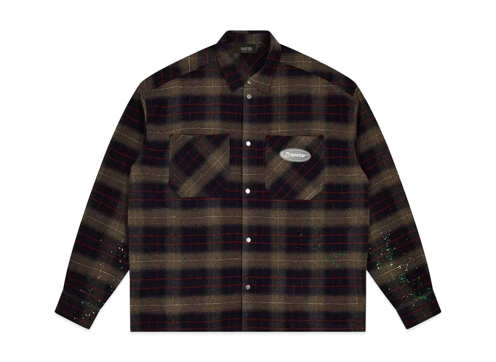 TRAPSTAR Hyperdrive Flannel Shirt "Brown/Red"