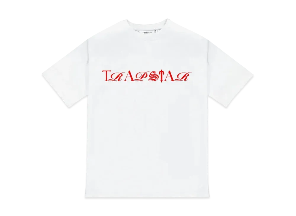 TRAPSTAR Script Print Tee "White/Red"
