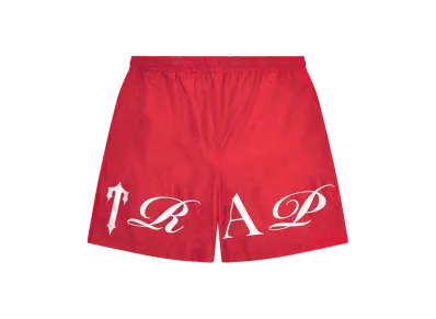 TRAPSTAR Script Shell Shorts "Red/White"