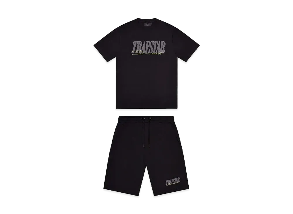 TRAPSTAR Signature Shorts Set "Black/Slime"