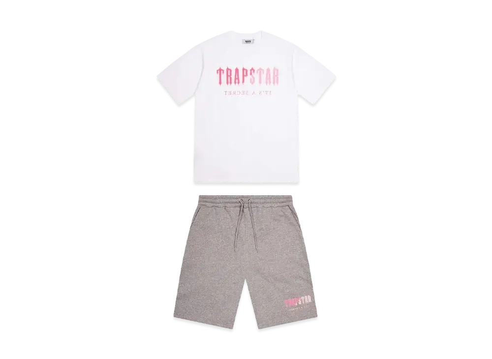 TRAPSTAR Decoded Chenille Short Set "White/Grey/Pink"