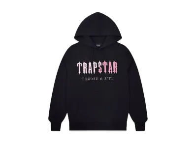 TRAPSTAR Decoded Chenille Hooded Shorts Set "Black/Pink"