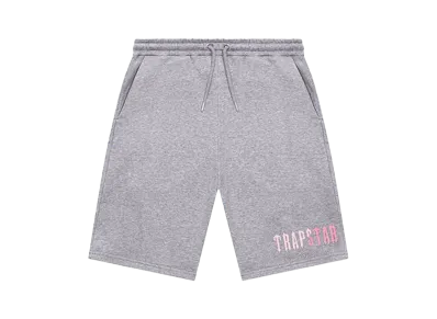 TRAPSTAR Decoded Chenille Hooded Shorts Set "Grey/Pink"