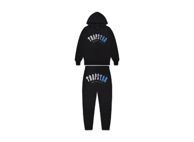 TRAPSTAR Irongate Arch Hooded Gel Tracksuit "Black/Blue"