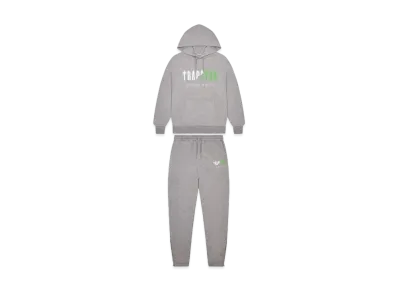 TRAPSTAR Decoded Chenille Hooded Tracksuit "Grey/Green"