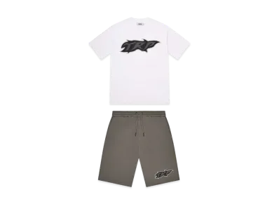 TRAPSTAR TRP Flame Short Set "White/Khaki"