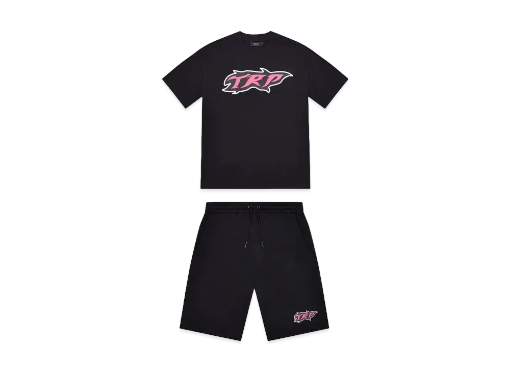 TRAPSTAR TRP Flame Short Set "Black/Pink"