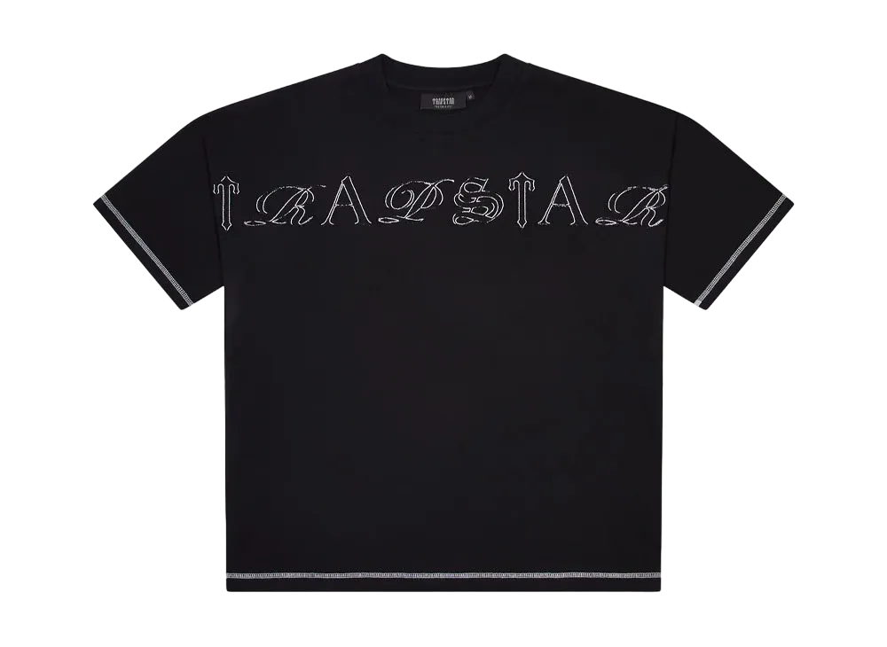 TRAPSTAR Patchwork Script T-Shirt Shorts Set "Black"