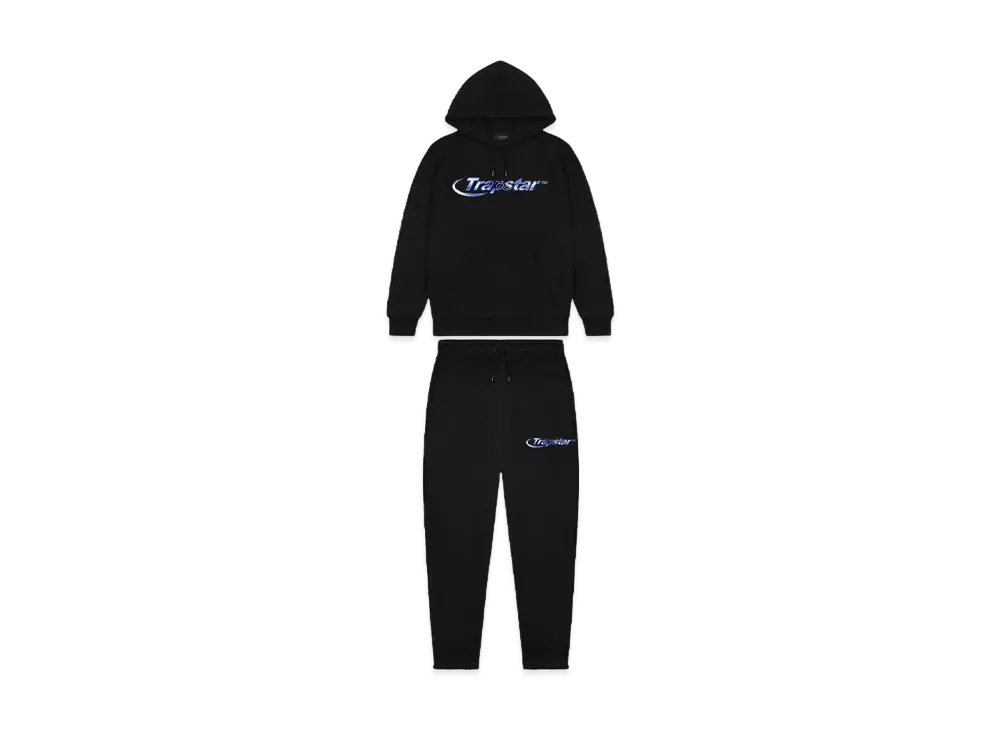 TRAPSTAR Hyperdrive Midnight Chrome Hooded Tracksuit "Black"