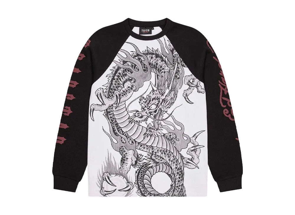 TRAPSTAR x Ed Hardy Waffle LS Top "Black/White"