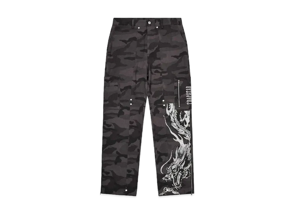 TRAPSTAR x Ed Hardy Cargos "Black Camo"