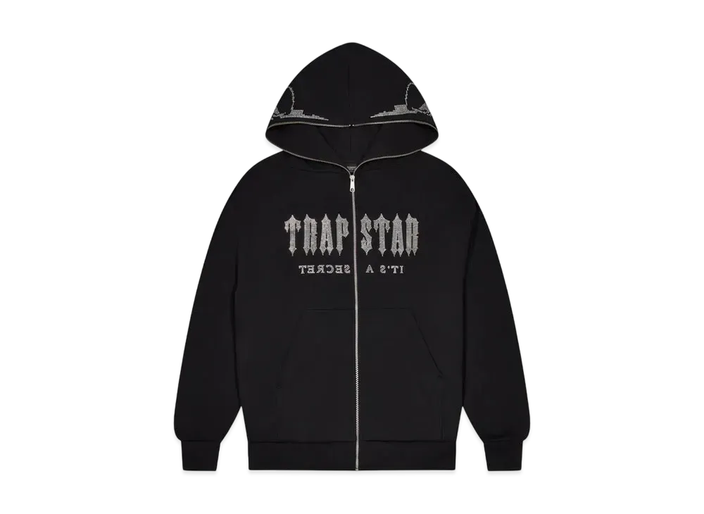 TRAPSTAR Decoded Skull Diamante Hoodie "Black"