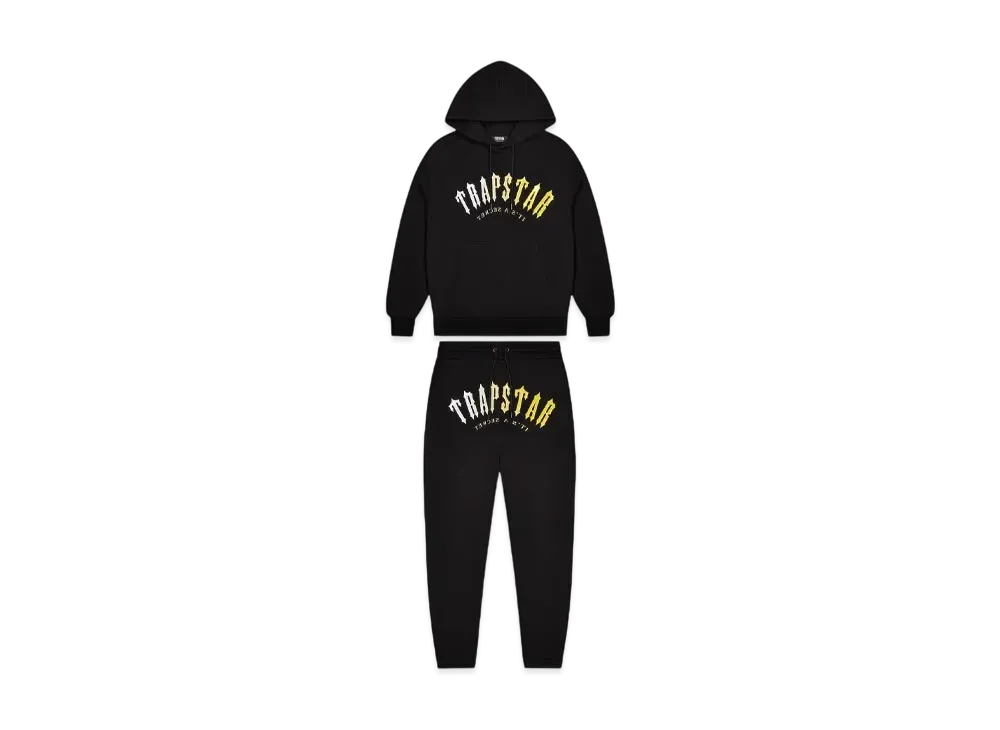 TRAPSTAR Decoded Hooded Gel Tracksuit "Black/Yellow"