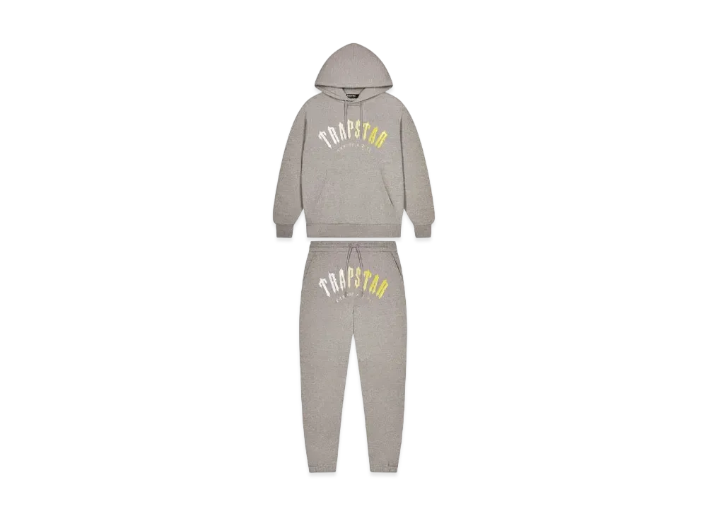 TRAPSTAR Decoded Hooded Gel Tracksuit "Grey/Yellow"
