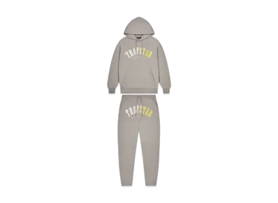 TRAPSTAR Decoded Hooded Gel Tracksuit "Grey/Yellow"