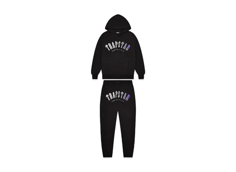 TRAPSTAR Decoded Hooded Gel Tracksuit "Black/Purple"