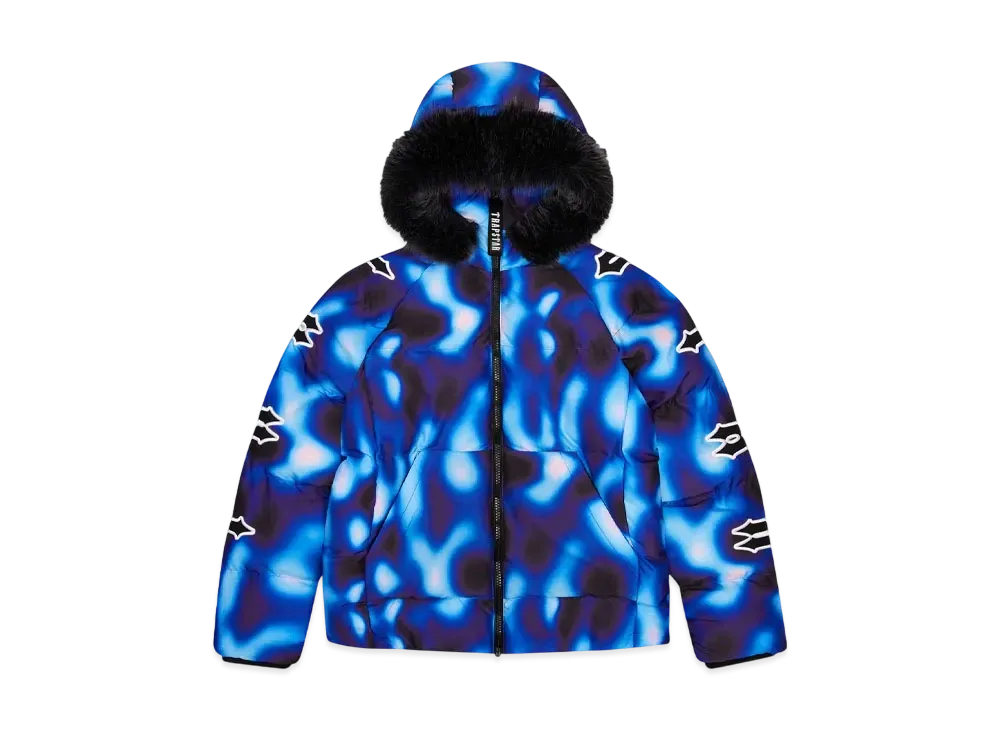 TRAPSTAR Hooded Irongate Sleeve Puffer "Black/Blue"