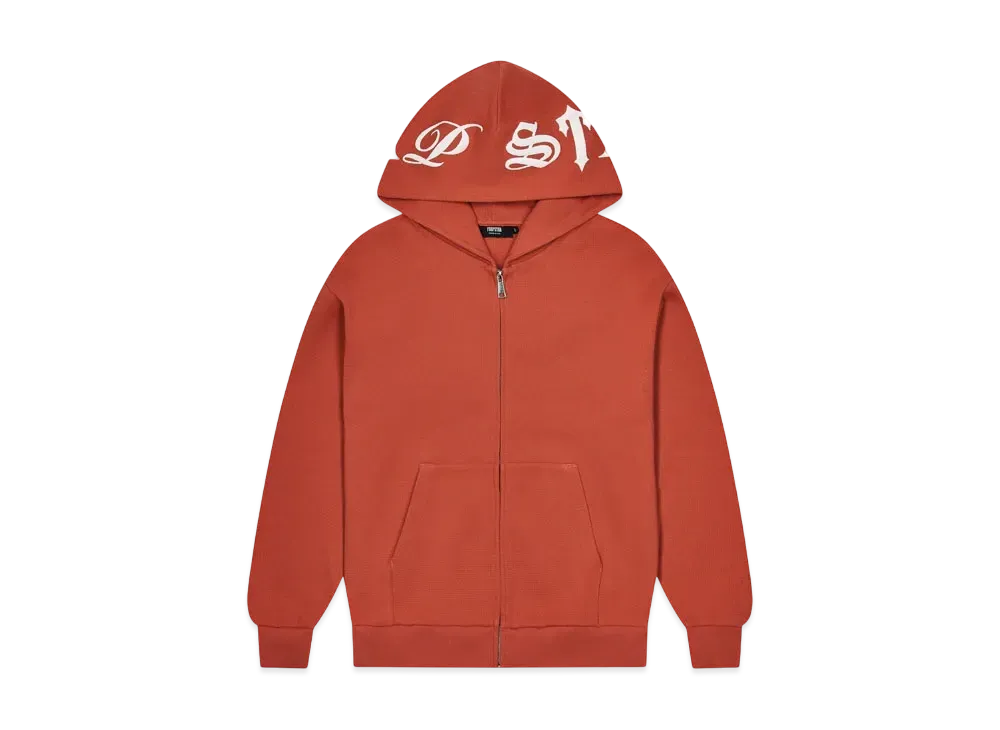 TRAPSTAR Script Waffle Hoodie "Red"