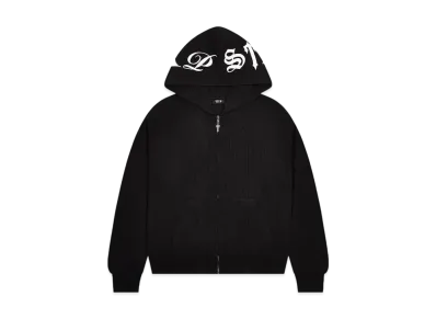 TRAPSTAR Script Waffle Hoodie "Black"