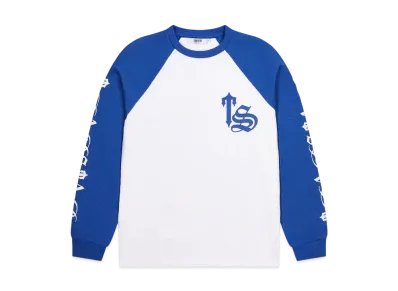 TRAPSTAR Script Waffle LS Top "White/Blue"