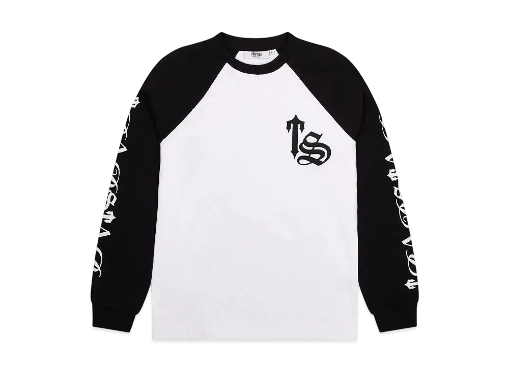 TRAPSTAR Script Waffle LS Top "White/Black"