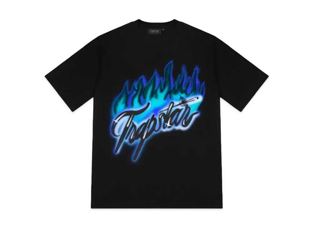 TRAPSTAR Flame Print Tee "Black/Purple"