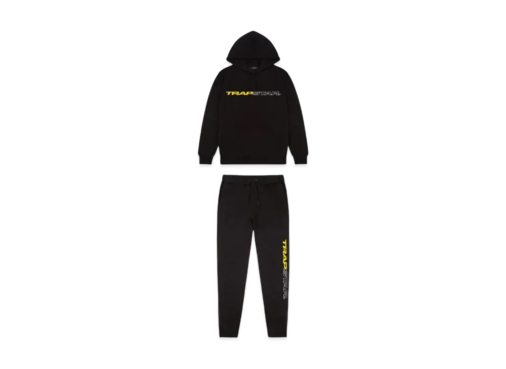 TRAPSTAR Full Speed Hoodie Tracksuit "Black/Yellow"