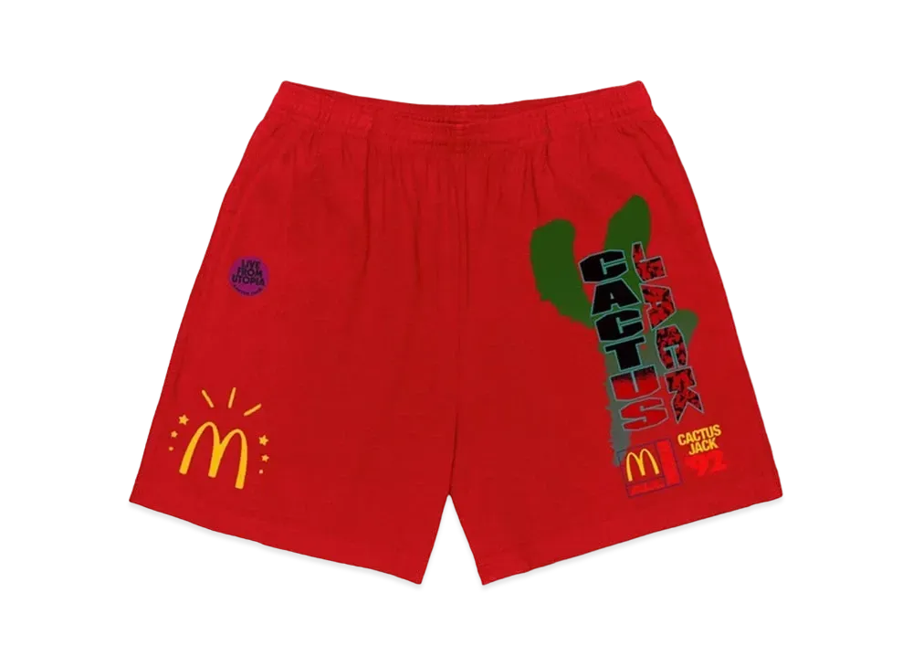 Travis Scott Cactus Jack x McDonald's All American '92 Shorts "Red"