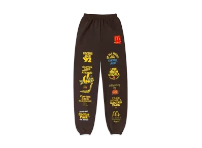 Travis Scott Cactus Jack x McDonald's Sticker Bomb Sweatpants "Brown"