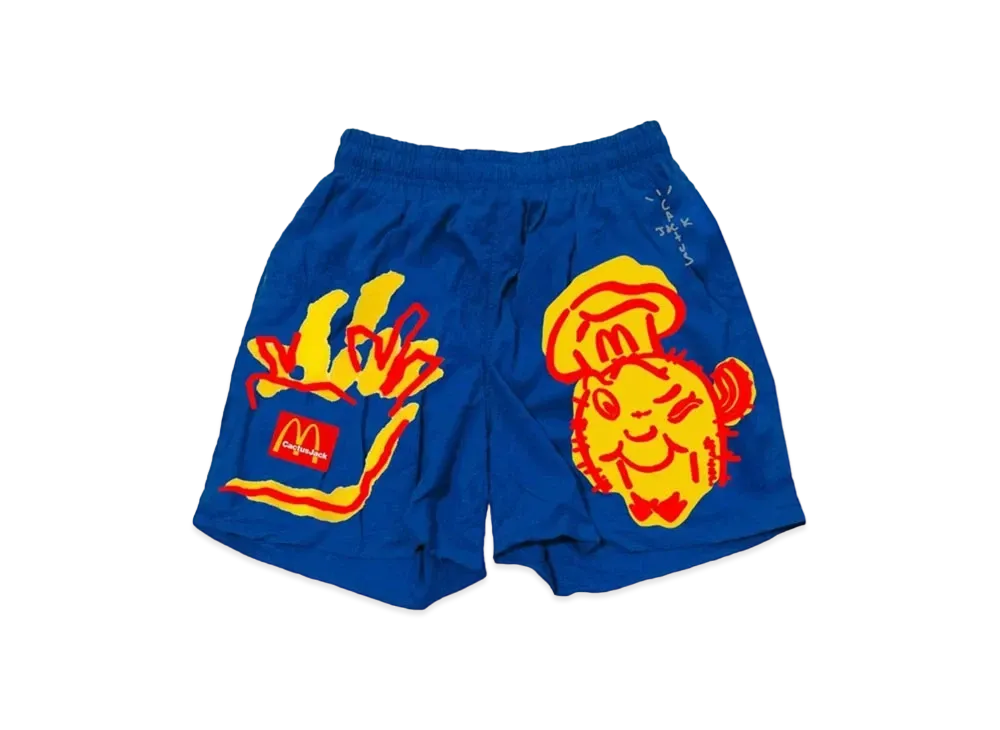 Travis Scott Cactus Jack x McDonald's Illustration Shorts "Blue"