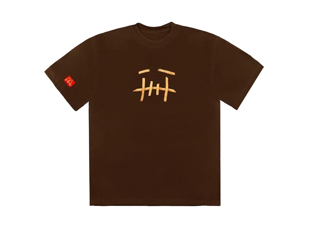 トラヴィススコット カクタスジャック x マクドナルド フライ 2 Tシャツ "ブラウン"