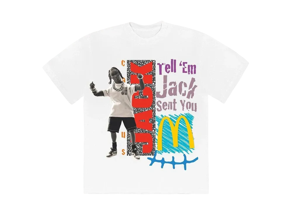 トラヴィススコット カクタスジャック x マクドナルド ジャック スマイル Tシャツ "ホワイト"