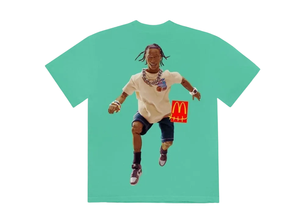 トラヴィススコット カクタスジャック x マクドナルド アクション フィギュア シリーズ IV Tシャツ "ティール"