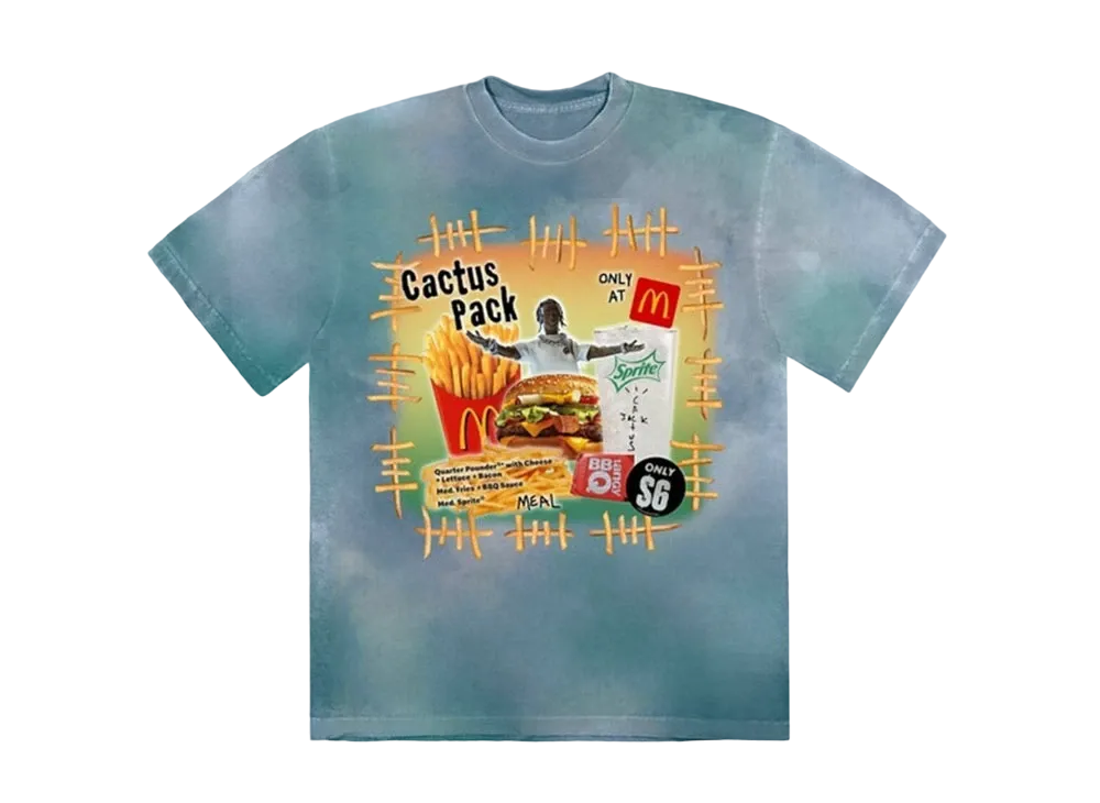 トラヴィススコット カクタスジャック x マクドナルド カクタス パック ヴィンテージ ブーツレッグ Tシャツ "マルチ"