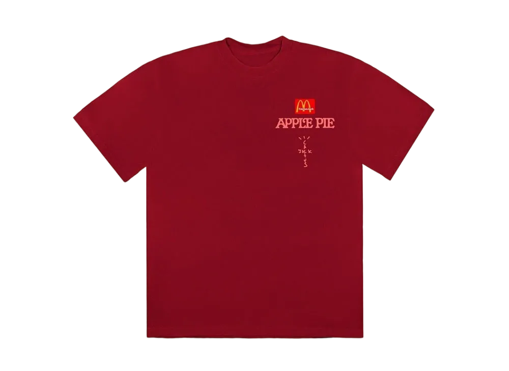 トラヴィススコット カクタスジャック x マクドナルド アップルパイ Tシャツ "レッド"