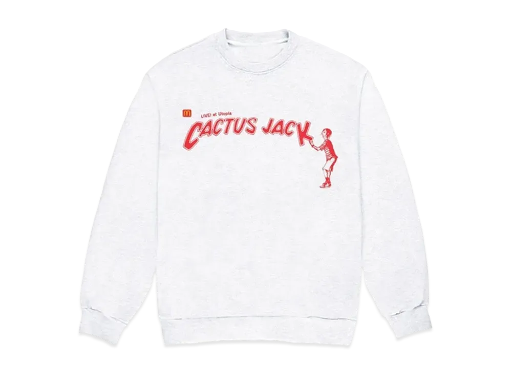 Travis Scott Cactus Jack x McDonald's Cactus Jack Spelling II Crewneck "Ashu heather"